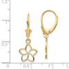 Black Bow Jewelry 11mm Plumeria Silhouette Lever Back Earrings in 14k Yellow Gold - 4 of 4