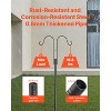 VEVOR Double Shepherds Hooks for Outdoor,8 Pack 92 Inch Heavy Duty Bird Feeder Pole,3/4 In Thick Garden Hooks,Solar Light Lanterns,Wind Chimes,Black - 4 of 4