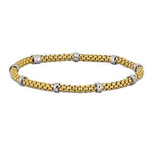 EVERLY JEWELRY | Silver Station Stretch Bracelet Black Rhodium Plating - Multiple Metal Color Options - 1 of 4