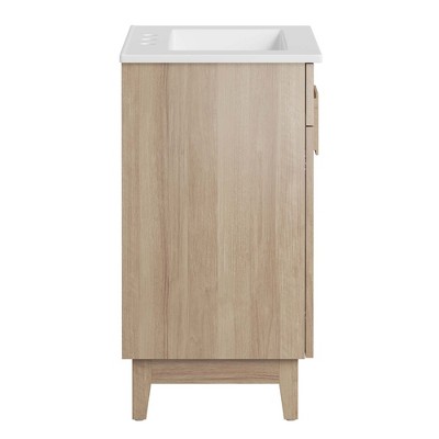 Miles 24" White Oak Bathroom Vanity with Ceramic Top