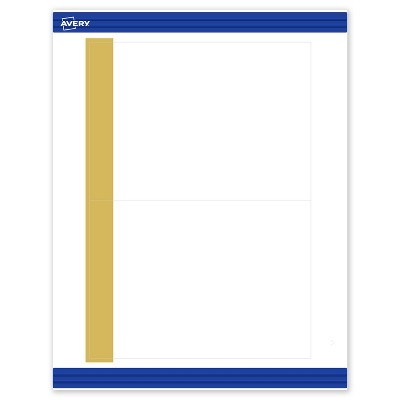 Avery 5" x 7" Cards, Pre-Printed Gold-Dipped Edge Design, 20 ct