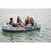 Intex Excursion Inflatable Rafting Fishing 4 Person Boat w/ Oars & Pump (2 Pack) - 4 of 4