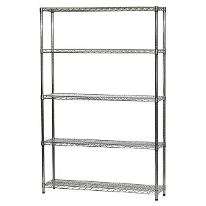 Shelving.com Chrome Wire Shelving with 5 Tier Shelves - - 1 of 2
