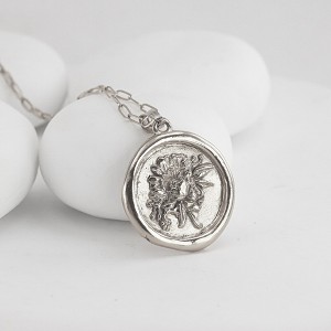 Wax Seal Peony Necklace - 1 of 4