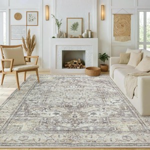 Lahome Boho Traditinal Area Rug for Bedroom Soft Non Slip Washable Living Dining Room Mat Indoor Office Carpet for Kitchen Nursery Bedroom - 1 of 4