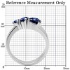 Slickblue Women's 8.6mm  Blue Synthetic Glass Pear Three-Stone Ring - Polished Stainless Steel, Size 5-10 - 3 of 4