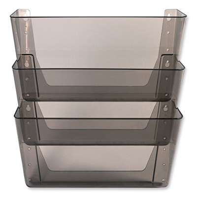 Smoke Plastic 3-Pocket Wall File Organizer