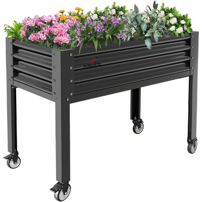 Cesicia 48x24x35in White Raised Garden Bed