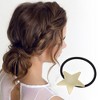 Unique Bargains Elegant Scrunchies Hair Elastic Band Gold Tone Black 1 Pc - 2 of 4