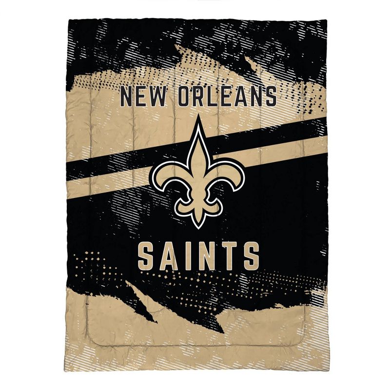 NFL Orleans Saints Slanted Stripe Twin Bed in a Bag Set - 4pc, 2 of 4