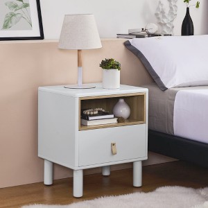KTMBDW Small Nightstand Wood Bedside Table with Drawer, Modern End Table for Bedroom and Small Spaces, Solid Wood Legs, Easy Assembly - 1 of 4