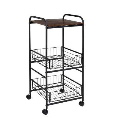 Honey-Can-Do Metal Rolling Cart w/8 Plastic Storage Drawers 