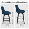 Vipbear Swivel Bar Stools with Backs, 26" Counter Height Bar Stools Set of 2,Upholstered Counter Barstools with Solid Wood Legs - 3 of 4