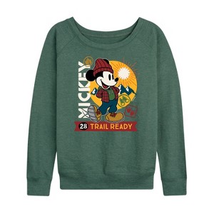 Women's - Disney - Trail Ready Lightweight French Terry Wide Neck Long Sleeve Shirt - 1 of 4