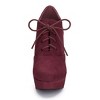 Allegra K Women's Platform Chunky Heel Lace Up Booties - 3 of 4