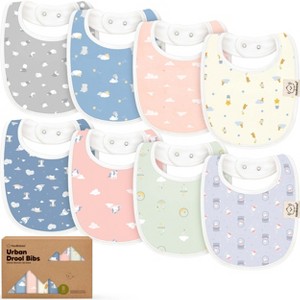 KeaBabies 8pk Organic Baby Bibs for Boy, Baby Drool Bib for Baby Boys and Girls, Newborn Teething Bibs - 1 of 4