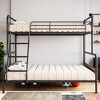 Metal Bunk Bed Twin Over Full Size with Angled Ladder, High Guardrail,Heavy Duty Bunk Bed Frame with Metal Slats, Smooth Rounded Edges, for Kids,Teens - 3 of 4