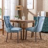 TIRAMISUBEST Modern Button Tufted Upholstered Dining Chairs Set of 2, Velvet Wooden Kitchen Chairs with Nailhead Trim - 2 of 4