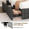 Upholstered Bed Frame with Tufted Wingback Headboard – Elegant, Noise-Free Design, Easy Assembly in Blue - 4 of 4