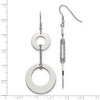 Black Bow Jewelry Polished Double Circle Chain Dangle Earrings in Stainless Steel - 4 of 4