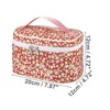 Unique Bargains Portable Peony Travel Cosmetic Bag Red 1 Pc - 2 of 3