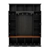 PAGED Wood Hall Tree with 5 Hooks, Farmhouse Coat Rack with Shoe Bench and Storage Shelves, Entryway Shoe Storage for Mudroom, Living Room - 2 of 4