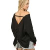 Women's CLOUD JERSEY RUCHED BACK V-NECK TOP - Soul Thread - 3 of 3