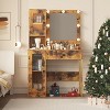 Vanity Desk with Mirror, 3 Lighting Modes Lights, Built-in Outlets & USB Ports, Spacious Drawers & Storage Cabinet, Makeup Dressing Table for Bedroom - 4 of 4