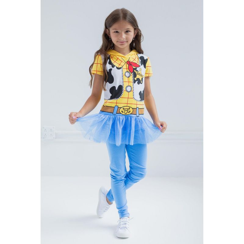 Disney Minnie Mouse Winnie the Pooh Pixar Toy Story Mickey Mouse Girls Cosplay T-Shirt Dress and Leggings Outfit Set Toddler, 3 of 8