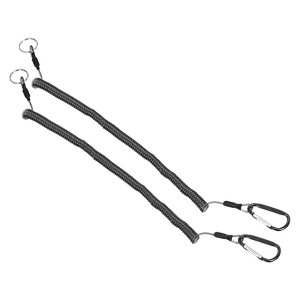 Unique Bargains Fishing Retractable Elastic Heavy Tools Lanyard Safety Cord Spiral Lanyard 2 Pcs - 1 of 4