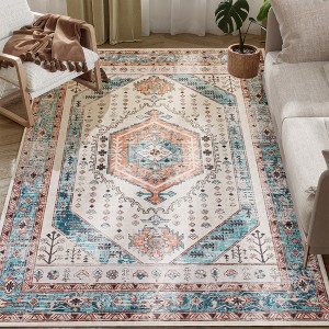 HOMCOM Area Rug, Vintage Machine Washable Rug, Non-Slip Floor Carpet for Living Room, Bedroom, Dining Room, Home Office - 1 of 4