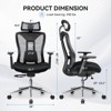 SUGIFT Mesh Office Chair Ergonomic Task Chair with Adjustable Headrest, 3D Adjustable Armrests & Lumbar Support - 3 of 4