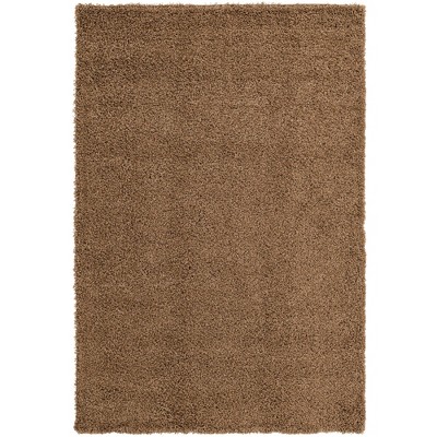 Easy-Care Reversible Sandy Brown Shag Rug 6' x 9'