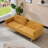 TiramisuBest 79" Corduroy Sofa Bed, Green Foldable Double Couch with Adjustable Armrests for Living Room & Apartments - 4 of 4