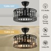 Ludomide Ceiling Fan with Light and Remote, Vintage Caged Chandelier Fan Enclosed Ceiling Fan for Kitchen Dining Room - 4 of 4