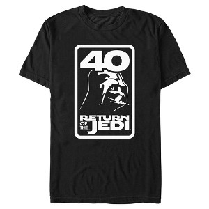 Men's Star Wars: Return of the Jedi Darth Vader 40 Logo Black and White T-Shirt - 1 of 4