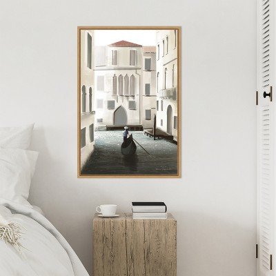 Venice Moment Canvas Print with Sylvie Maple Frame
