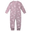 Owlivia Bamboo Footless Pajama, Baby Romper - Feather Mauve - 4 of 4