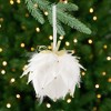 Northlight Beaded Feathers Christmas Ball Ornament - 5" - White - 2 of 4