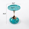 Syemin End Tables Lantern-shaped Metal End Table Small Round Side Table Modern Coffee Drink Cocktail Table Small Accent Table, Blue, 15.7"*15.7"*21.2" - 3 of 4