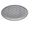 W PACKAGING WPSCC10 10" Silver Scalloped Edge Cake Circle, C-Flute, Corrugated with Coated Embossed Foil Paper - 2 of 2