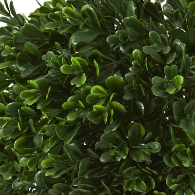 Verdant Boxwood 10" Artificial Topiary in Plastic Pot for Outdoor Use