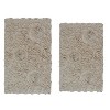 Bell Flower Collection Tufted Bath Rugs, Extra Soft and Absorbent, Non-Slip Bath Mats, Machine Washable Bath Mats,, 2 Piece Set(M+L), Linen - 2 of 4