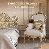 Hachikiko Euro Queen Size Headboard Pillow - Floral Embroidered,PP Cotton Filled for Bedroom Decor & Bed Relaxation - 4 of 4