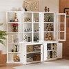 TiramisuBest 75.25'' Tall Freestanding Pantry Cabinet with Glass Door, Lattice Window & Storage,Farmhouse Hutch,White - 3 of 4