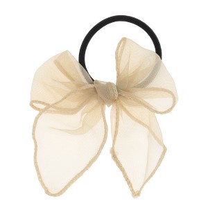 Unique Bargains Solid Color Bow Ribbon Hair Elastic Band 1 Pc - 1 of 4