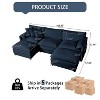 GDFStudio Morwen 109.45'' Modern Chenille Upholstered Oversized Deep Seat Modular Sectional Sofa with 3 Cushions - 2 of 4
