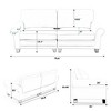 UPHA 75" Pets friendly Fabric Beige White Loveseat 2-seater Couch with Removable Back Cushion for Living Room, Bedroom - 2 of 4