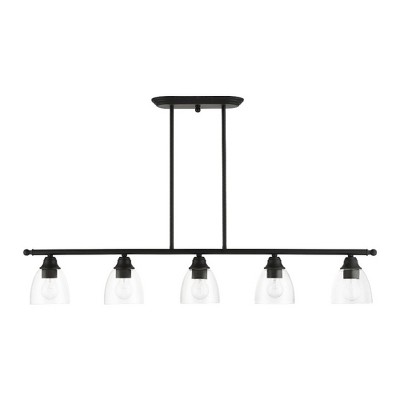 Montgomery Black Steel 5-Light Linear Chandelier