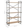 vidaXL Bookshelf Wall Bookcase Storage Standing Shelf Solid Firwood and Steel - 3 of 4
